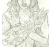 --*  Sara with the Witchblade *-- DEFINITELY one of my favorite drawings! The eyes are pretty funky, but the rest of the body (especially the gauntlet) is drawn pretty well, I think.